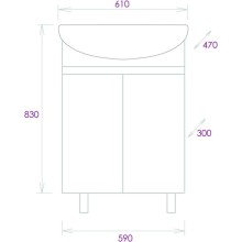 Тумба дуб сонома/серый матовый 59 см Onika Милтон 106147