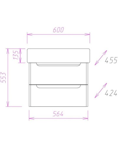 Тумба белый глянец 56,4 см Onika Неаполь 106104