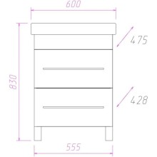 Тумба белый глянец 55,5 см Onika Олимп 106039