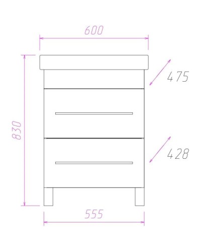 Тумба белый глянец 55,5 см Onika Олимп 106039