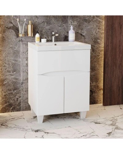 Тумба белый глянец 57 см Onika Стрим 106144