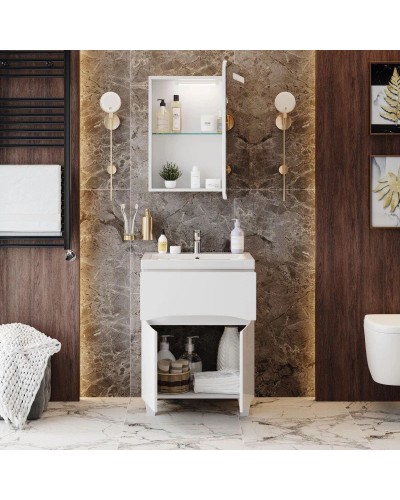 Тумба белый глянец 57 см Onika Стрим 106144