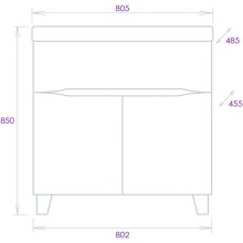 Тумба белый глянец 80,2 см Onika Стрим 108055