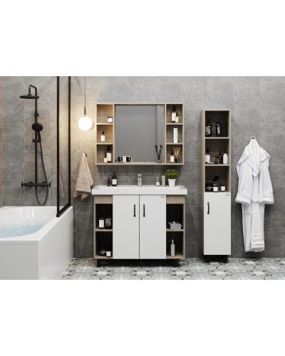 Тумба дуб сонома/белый матовый 97 см Onika Тимбер 110011