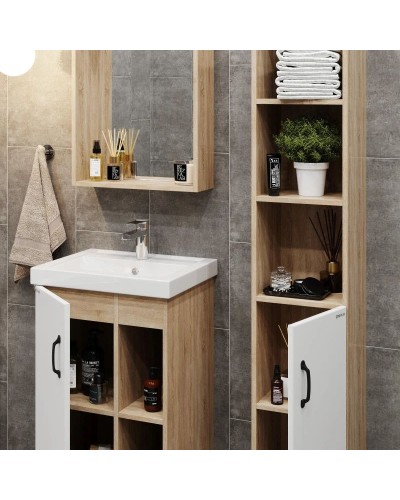 Тумба дуб сонома/белый матовый 47 см Onika Тимбер 105034