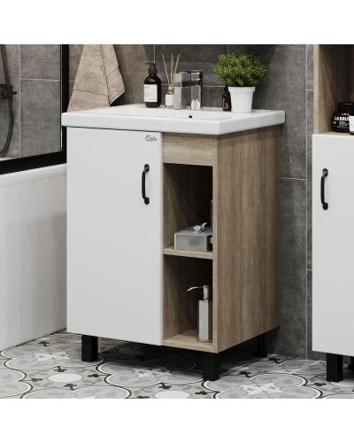 Тумба дуб сонома/белый матовый 56,2 см Onika Тимбер 106140