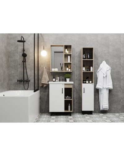 Тумба дуб сонома/белый матовый 56,2 см Onika Тимбер 106140