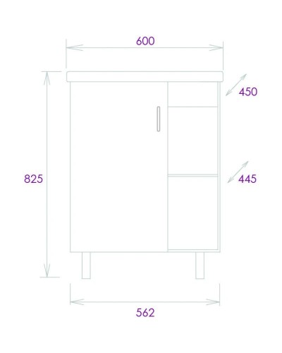 Тумба дуб сонома/белый матовый 56,2 см Onika Тимбер 106140