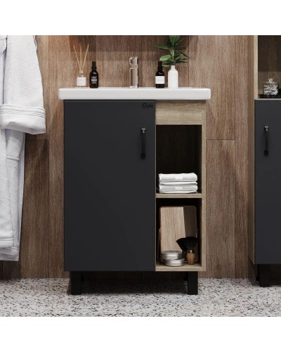 Тумба дуб сонома/серый матовый 56,2 см Onika Тимбер 106141