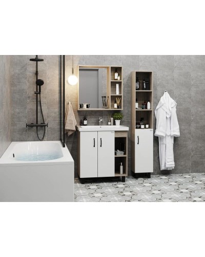 Тумба дуб сонома/белый матовый 77 см Onika Тимбер 108052