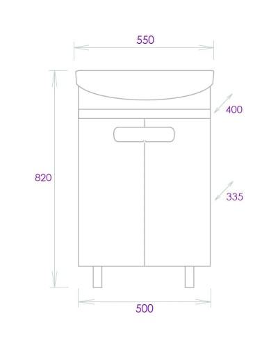 Тумба белый глянец/кастелло 50 см Onika Харпер 105557