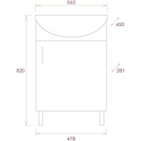 Тумба дуб сонома/белый матовый 47,8 см Onika Эко 105208