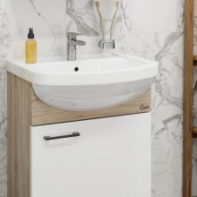 Тумба дуб сонома/белый матовый 47,8 см разборная Onika Эко 105209