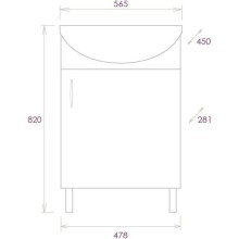Тумба дуб сонома/белый матовый 47,8 см разборная Onika Эко 105209