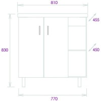 Тумба дуб сонома/серый матовый 77 см Onika Тимбер 108053