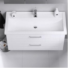 Тумба под раковину Aqwella Манчестер 80 MAN01082 подвесная Белый глянец