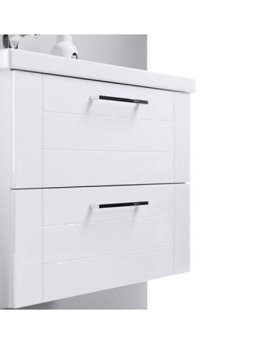 Тумба под раковину Aqwella Манчестер 80 MAN01082 подвесная Белый глянец