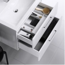 Тумба под раковину Aqwella Манчестер 80 MAN01082 подвесная Белый глянец