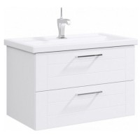 Тумба под раковину Aqwella Манчестер 80 MAN01082 подвесная Белый глянец
