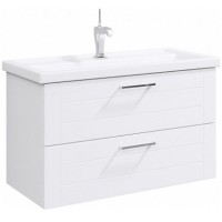 Тумба под раковину Aqwella Манчестер 100 MAN01102 подвесная Белый глянец