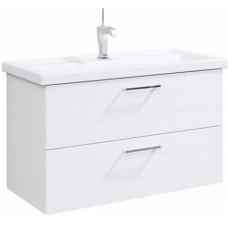 Тумба под раковину Aqwella Манчестер 100 MAN01102 подвесная Белый глянец