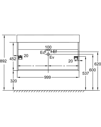Тумба дуб табак/эвкалипт матовый 99,9 см Jacob Delafon Vivienne EB1585-E52-M87