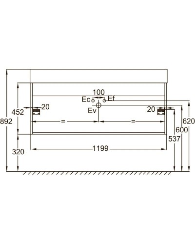 Тумба дуб табак 119,9 см Jacob Delafon Vivienne EB1509-E52-E52