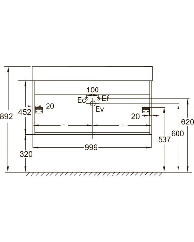 Тумба белый/насыщенный серый матовый 99,9 см Jacob Delafon Vivienne EB1508-N18-M76