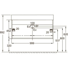 Тумба белый/белый глянец 99,9 см Jacob Delafon Vivienne EB1508-N18-G1C