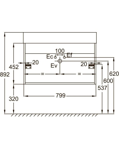 Тумба белый/белый глянец 79,9 см Jacob Delafon Vivienne EB1507-N18-G1C