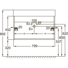 Тумба белый/императорский желтый глянец 79,9 см Jacob Delafon Vivienne EB1507-N18-G1N