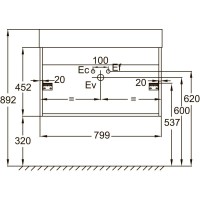 Тумба белый/дуб табак 79,9 см Jacob Delafon Vivienne EB1507-N18-E52