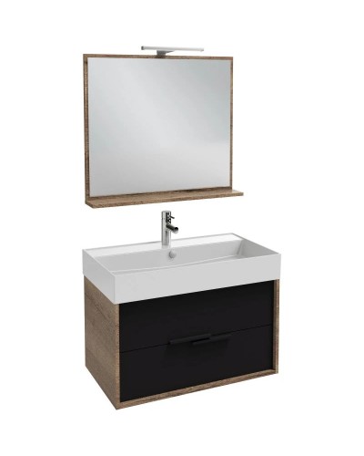 Тумба дуб табак/черный матовый 79,9 см Jacob Delafon Vivienne EB1584-E52-M61