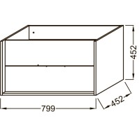 Тумба белый/дуб табак 79,9 см Jacob Delafon Vivienne EB1584-N18-E52