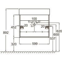 Тумба белый/белый глянец 59,9 см Jacob Delafon Vivienne EB1506-N18-G1C