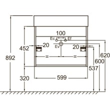 Тумба белый/белый глянец 59,9 см Jacob Delafon Vivienne EB1506-N18-G1C