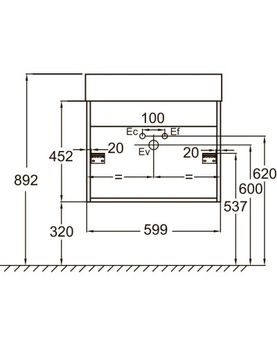 Тумба белый 59,9 см Jacob Delafon Vivienne EB1583-N18-N18