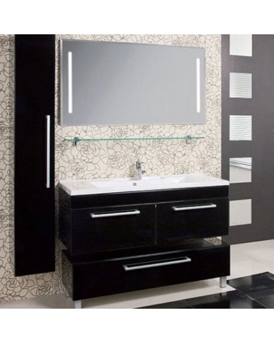 Тумба Мадрид 120 М 2 ящика черный глянец Акватон 1A170301MA950