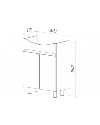 Амур - 60 Тумба напольная прямая (ПВХ)