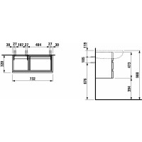 Тумба под раковину Laufen Alessi One 90 L 4.2447.0.097.630.1 подвесная Орех