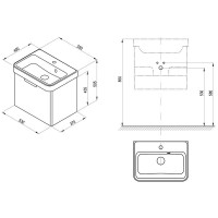 Тумба под раковину Ravak Be Happy II 53 X000001097 подвесная Белая