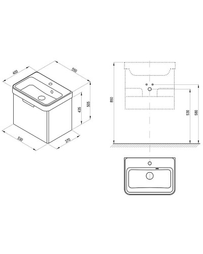 Тумба под раковину Ravak SD Natural 50 X000001051 подвесная Белая глянцевая