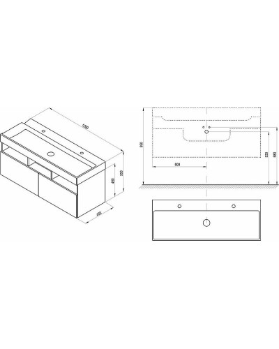 Тумба под раковину Ravak SD Natural 120 X000001053 подвесная Белая глянцевая