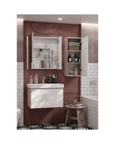 Тумба белый глянец/ясень шимо 53,2 см Акватон Асти 1A263101AXD70