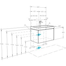 Тумба белый глянец/белый матовый 68,2 см Акватон Асти 1A263001AX2B0