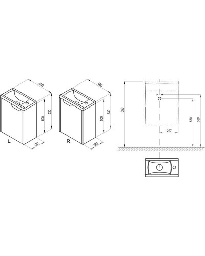 Тумба белый глянец 40 см Ravak SD Classic II 400 L X000001484
