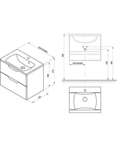 Тумба белый глянец/серый 80 см Ravak SD Classic II 800 X000001481
