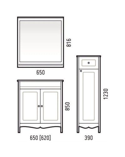 Тумба белый глянец 62 см Corozo Блюз SD-00000030