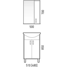 Тумба белый глянец/белый матовый 48 см Corozo Колор SD-00000682