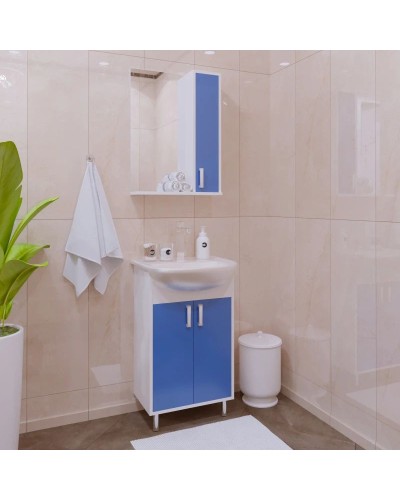 Тумба белый глянец/синий матовый 48 см Corozo Колор SD-00000710